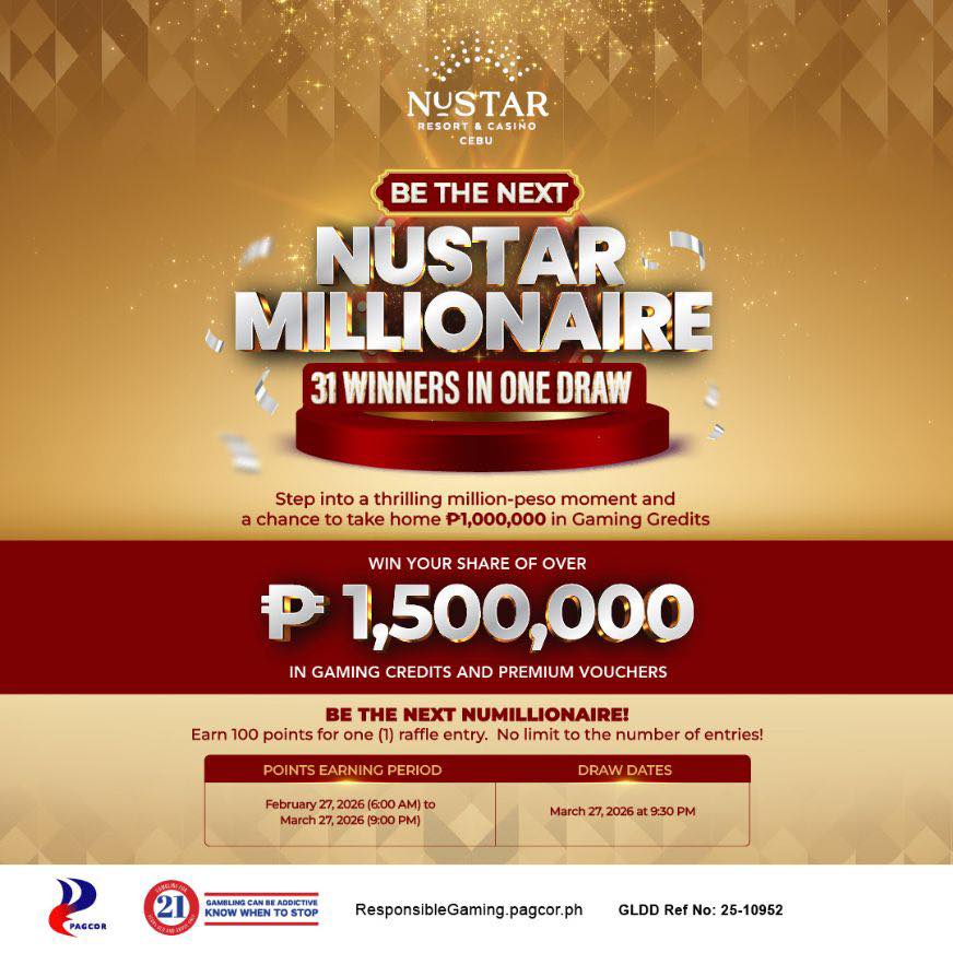 Win ₱1 Million at NUSTAR Grand Draw This March